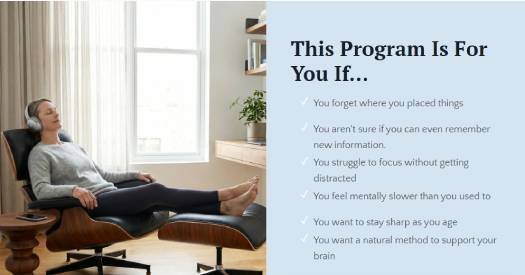 Final call-to-action inviting users to begin a structured sound-based program to support long-term cognitive clarity and focus